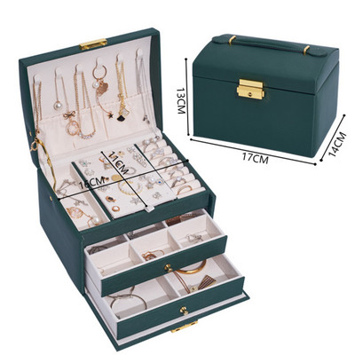 XINSOM papuošalų dėžutės laikiklis Nešiojami karoliai Auskarai Žiedai Papuošalų laikiklis PU Oda Sandėliukas Joyeros Organizador De Joyas