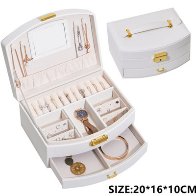 XINSOM papuošalų dėžutės laikiklis Nešiojami karoliai Auskarai Žiedai Papuošalų laikiklis PU Oda Sandėliukas Joyeros Organizador De Joyas