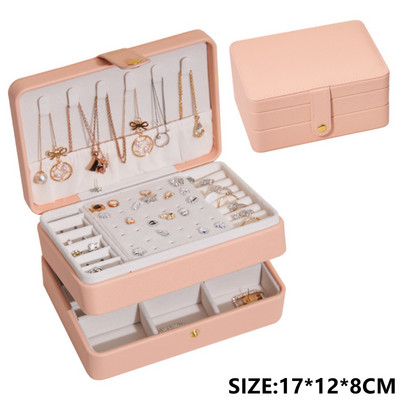 XINSOM papuošalų dėžutės laikiklis Nešiojami karoliai Auskarai Žiedai Papuošalų laikiklis PU Oda Sandėliukas Joyeros Organizador De Joyas
