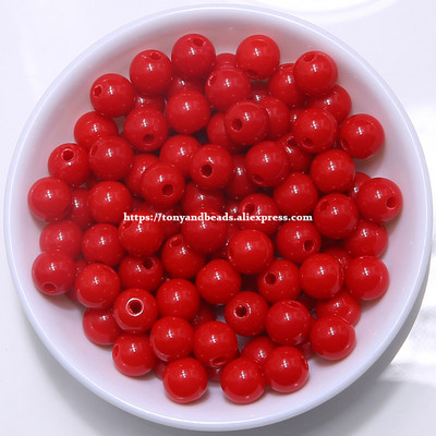 Непрозрачни смесени акрилни пластмасови гладки кръгли сферични дистанционни мъниста 5,5 mm 7,5 mm 9,5 mm Размер за избор за изработка на бижута AC7