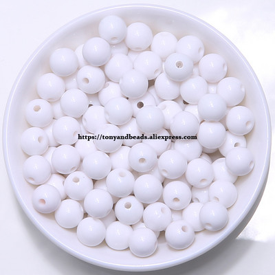 Непрозрачни смесени акрилни пластмасови гладки кръгли сферични дистанционни мъниста 5,5 mm 7,5 mm 9,5 mm Размер за избор за изработка на бижута AC7