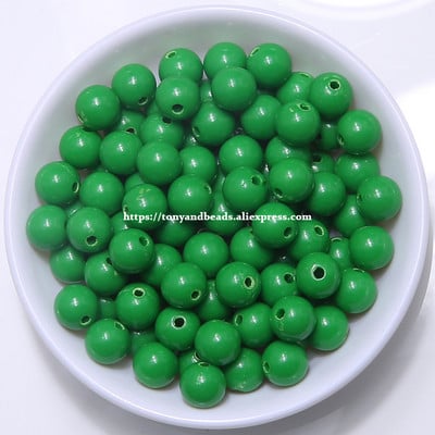 Непрозрачни смесени акрилни пластмасови гладки кръгли сферични дистанционни мъниста 5,5 mm 7,5 mm 9,5 mm Размер за избор за изработка на бижута AC7