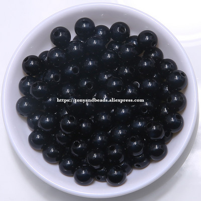 Непрозрачни смесени акрилни пластмасови гладки кръгли сферични дистанционни мъниста 5,5 mm 7,5 mm 9,5 mm Размер за избор за изработка на бижута AC7