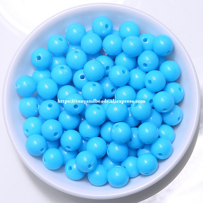 Непрозрачни смесени акрилни пластмасови гладки кръгли сферични дистанционни мъниста 5,5 mm 7,5 mm 9,5 mm Размер за избор за изработка на бижута AC7