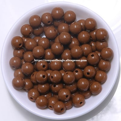 Непрозрачни смесени акрилни пластмасови гладки кръгли сферични дистанционни мъниста 5,5 mm 7,5 mm 9,5 mm Размер за избор за изработка на бижута AC7