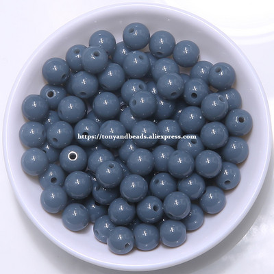 Непрозрачни смесени акрилни пластмасови гладки кръгли сферични дистанционни мъниста 5,5 mm 7,5 mm 9,5 mm Размер за избор за изработка на бижута AC7