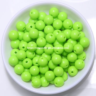 Непрозрачни смесени акрилни пластмасови гладки кръгли сферични дистанционни мъниста 5,5 mm 7,5 mm 9,5 mm Размер за избор за изработка на бижута AC7