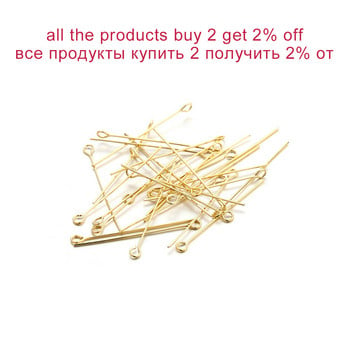 100 τμχ 20 30 40 χιλιοστά Χάλκινος  Eye Flat Head Pin for DIY Jewelry Making Findings Αξεσουάρ