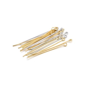 100 τμχ 20 30 40 χιλιοστά Χάλκινος  Eye Flat Head Pin for DIY Jewelry Making Findings Αξεσουάρ