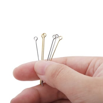 100 τμχ 20 30 40 χιλιοστά Χάλκινος  Eye Flat Head Pin for DIY Jewelry Making Findings Αξεσουάρ