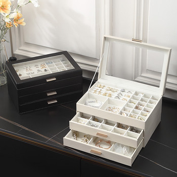 Μέγεθος S/M/L Jewelry Organizer Οθόνη Travel Jewellery Case Boxes Travel Portable Jewelry Box PU Storage Organizer Θήκη σκουλαρικιού