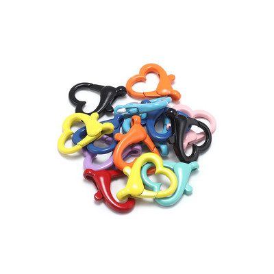 10 vnt Spalvoto lydinio širdies formos omarų užsegimo raktų pakabukai, skirti „pasidaryk pats“ papuošalams gaminti karolių apyrankės jungties priedai