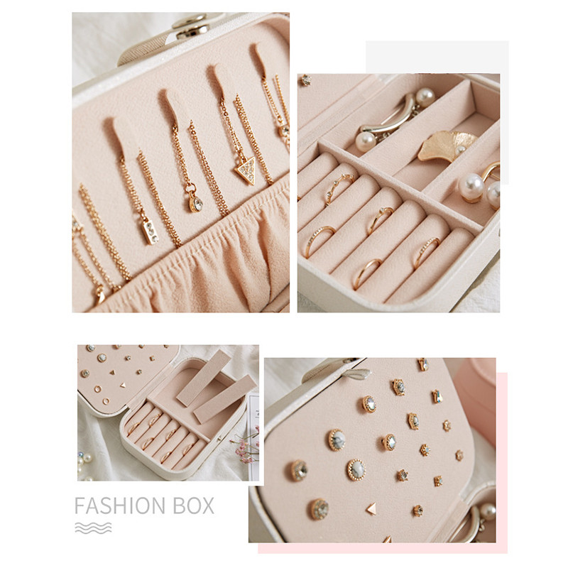 2022 m. Naujas papuošalų organizatorius auskarų žiedas karoliai ekrano laikymo dėklas moterims dovanos PU odinė nešiojama papuošalų dėžutė