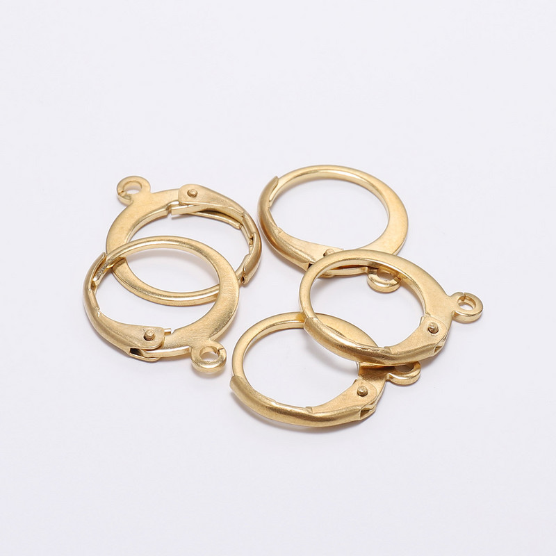20tk/partii 14*12mm kuldne roostevaba teras prantsuse kangiga kõrvarõngakonksud traadi seadistused alusrõngad kõrvarõngad isetegemiseks ehete valmistamiseks