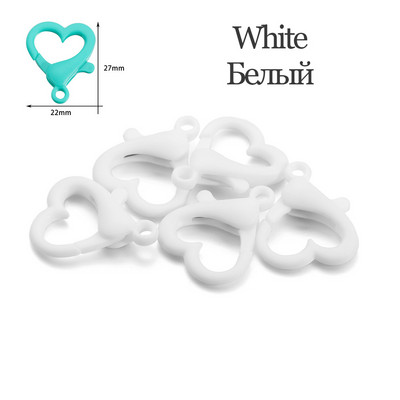 30 vnt/pak. Spalvingos plastikinės širdies formos omarų užsegimo raktų pakabukai, suskirstyti kabliukai „pasidaryk pats“ papuošalams gaminti karolių jungties reikmenims