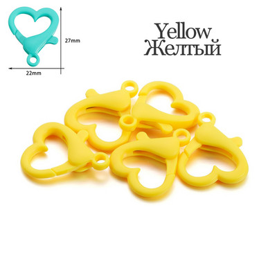 30 vnt/pak. Spalvingos plastikinės širdies formos omarų užsegimo raktų pakabukai, suskirstyti kabliukai „pasidaryk pats“ papuošalams gaminti karolių jungties reikmenims