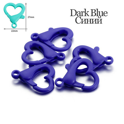 30 vnt/pak. Spalvingos plastikinės širdies formos omarų užsegimo raktų pakabukai, suskirstyti kabliukai „pasidaryk pats“ papuošalams gaminti karolių jungties reikmenims