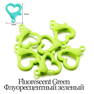 30 vnt/pak. Spalvingos plastikinės širdies formos omarų užsegimo raktų pakabukai, suskirstyti kabliukai „pasidaryk pats“ papuošalams gaminti karolių jungties reikmenims