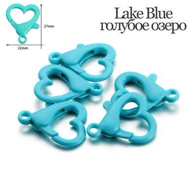 30 vnt/pak. Spalvingos plastikinės širdies formos omarų užsegimo raktų pakabukai, suskirstyti kabliukai „pasidaryk pats“ papuošalams gaminti karolių jungties reikmenims