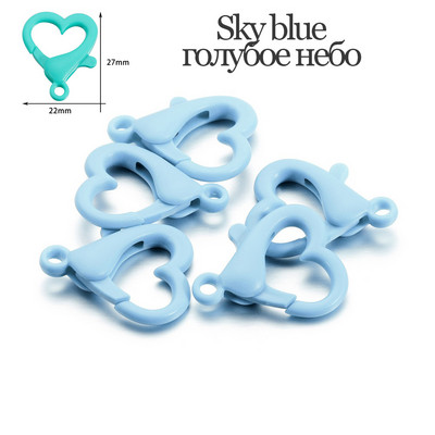 30 vnt/pak. Spalvingos plastikinės širdies formos omarų užsegimo raktų pakabukai, suskirstyti kabliukai „pasidaryk pats“ papuošalams gaminti karolių jungties reikmenims