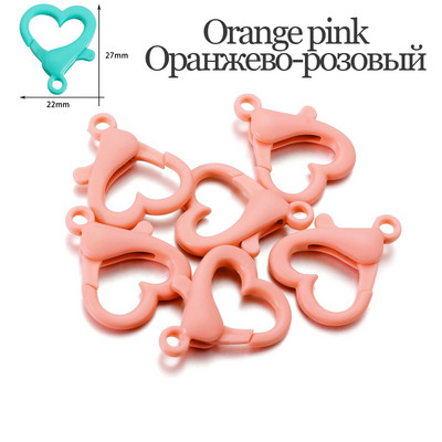 30 vnt/pak. Spalvingos plastikinės širdies formos omarų užsegimo raktų pakabukai, suskirstyti kabliukai „pasidaryk pats“ papuošalams gaminti karolių jungties reikmenims