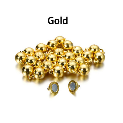 5 vnt./stal. Daugiaspalviai apvalūs magnetiniai užsegimai odiniai laidai apyrankės magnetinės jungtys, nustatymai, skirti „pasidaryk pats“ papuošalams gaminti