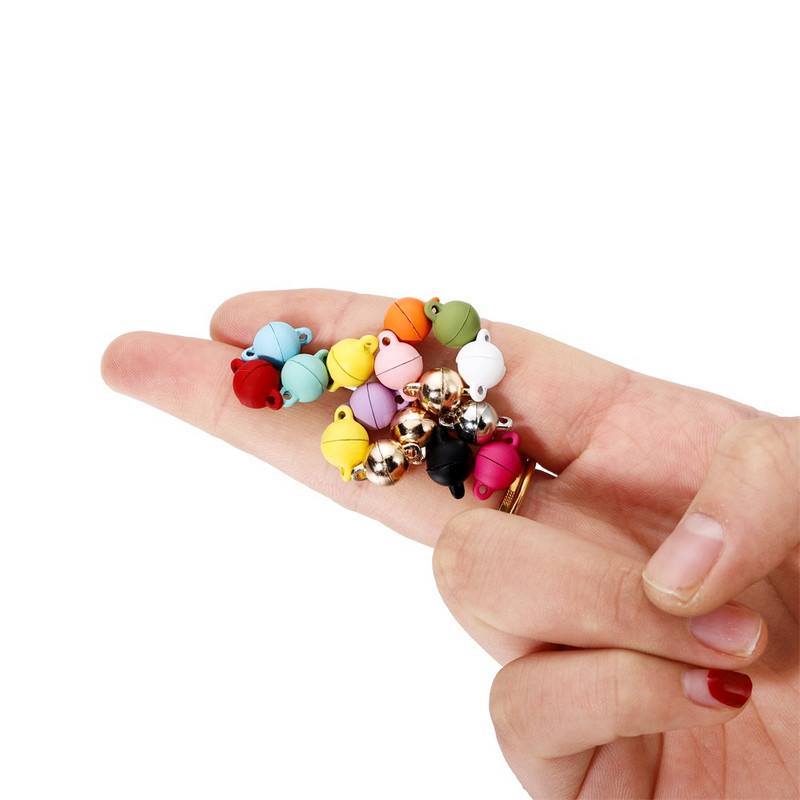 5 vnt./stal. Daugiaspalviai apvalūs magnetiniai užsegimai odiniai laidai apyrankės magnetinės jungtys, nustatymai, skirti „pasidaryk pats“ papuošalams gaminti