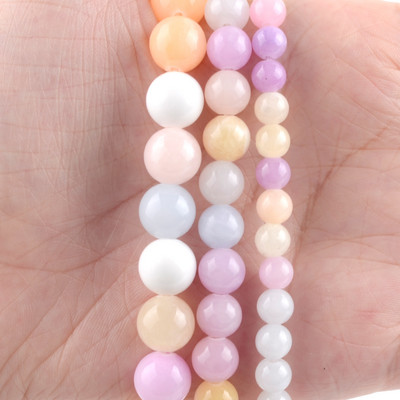 Natūralaus akmens karoliukai Akvamarinai Granatas Agatas Angelitas Kvarcas Opalas Aventurinas Jades Apvalūs karoliukai papuošalams Gaminti pasidaryk pats apyrankes