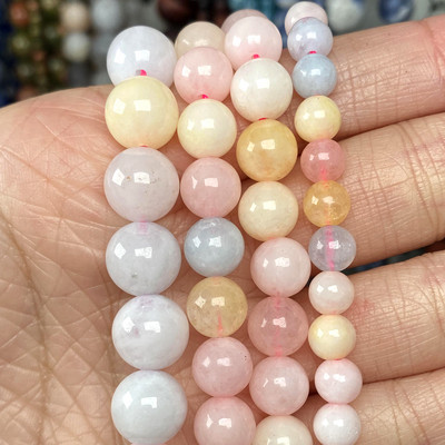 Natūralaus akmens karoliukai Akvamarinai Granatas Agatas Angelitas Kvarcas Opalas Aventurinas Jades Apvalūs karoliukai papuošalams Gaminti pasidaryk pats apyrankes