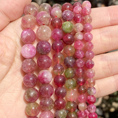 Natūralaus akmens karoliukai Akvamarinai Granatas Agatas Angelitas Kvarcas Opalas Aventurinas Jades Apvalūs karoliukai papuošalams Gaminti pasidaryk pats apyrankes