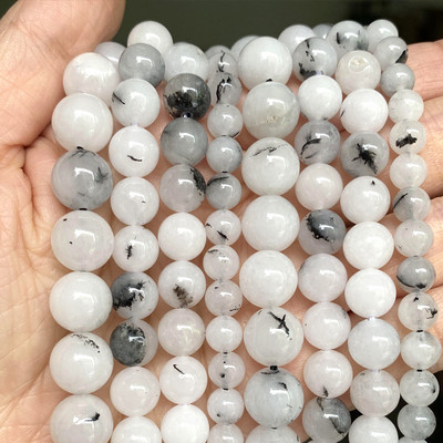 Natūralaus akmens karoliukai Akvamarinai Granatas Agatas Angelitas Kvarcas Opalas Aventurinas Jades Apvalūs karoliukai papuošalams Gaminti pasidaryk pats apyrankes