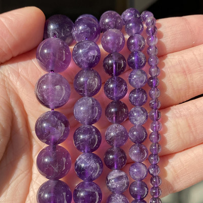 Natūralaus akmens karoliukai Akvamarinai Granatas Agatas Angelitas Kvarcas Opalas Aventurinas Jades Apvalūs karoliukai papuošalams Gaminti pasidaryk pats apyrankes