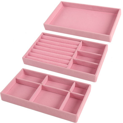 Karštas išpardavimas Mada Nešiojami aksominiai papuošalai Žiedai Papuošalai Vitrina Dėžutės dėklo laikiklis Auskarų papuošalų laikymo vitrina