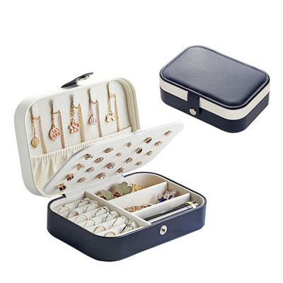Casegrace Mini utazási ékszerdoboz nőknek hordozható tárolószervező tok PU bőr fülbevaló gyűrű nyaklánc ékszerszervező