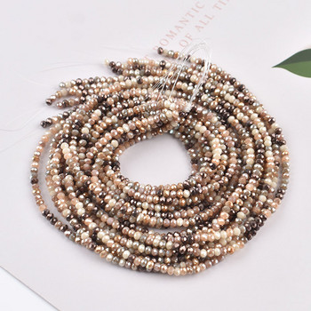 Χρώμα AB 2mm Κρυστάλλινα Rondel Faceted Beads Στρογγυλές κρυστάλλινες χάντρες από γυαλί Loose Spacer Beads for Jewelry Making DIY κολιέ βραχιόλι