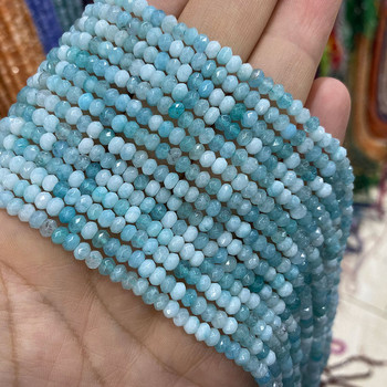 Φυσική πέτρα 3*4 χιλιοστά Facet Flat Rondelle Spacer Beads Jades Chalcedony Turquoises Labradorite for Jewelry Making Diy Bracelet