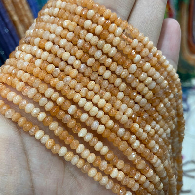 Естествен камък 3*4 мм фасетиран плосък рондел дистанционни мъниста нефрит халцедон тюркоаз лабрадорит за изработка на бижута Направи си гривна