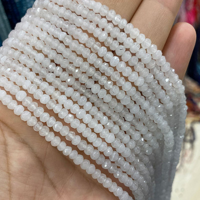 Естествен камък 3*4 мм фасетиран плосък рондел дистанционни мъниста нефрит халцедон тюркоаз лабрадорит за изработка на бижута Направи си гривна