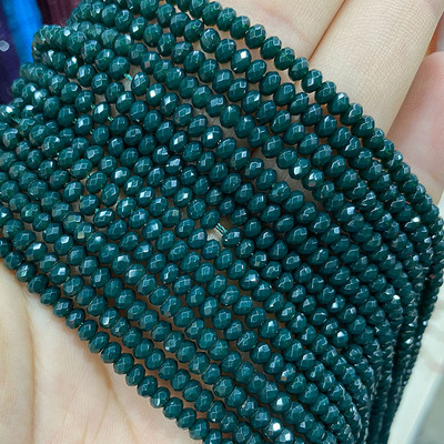 Естествен камък 3*4 мм фасетиран плосък рондел дистанционни мъниста нефрит халцедон тюркоаз лабрадорит за изработка на бижута Направи си гривна