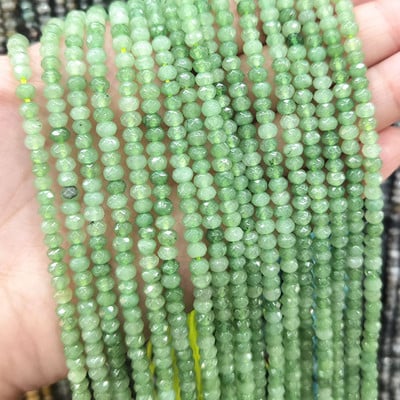 Естествен камък 3*4 мм фасетиран плосък рондел дистанционни мъниста нефрит халцедон тюркоаз лабрадорит за изработка на бижута Направи си гривна