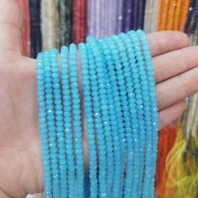 Естествен камък 3*4 мм фасетиран плосък рондел дистанционни мъниста нефрит халцедон тюркоаз лабрадорит за изработка на бижута Направи си гривна