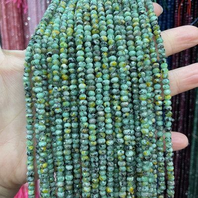 Естествен камък 3*4 мм фасетиран плосък рондел дистанционни мъниста нефрит халцедон тюркоаз лабрадорит за изработка на бижута Направи си гривна