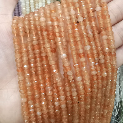 Естествен камък 3*4 мм фасетиран плосък рондел дистанционни мъниста нефрит халцедон тюркоаз лабрадорит за изработка на бижута Направи си гривна