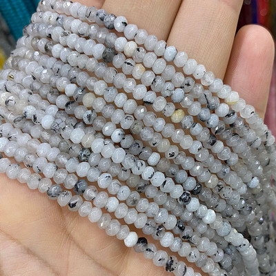 Естествен камък 3*4 мм фасетиран плосък рондел дистанционни мъниста нефрит халцедон тюркоаз лабрадорит за изработка на бижута Направи си гривна