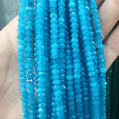 Естествен камък 3*4 мм фасетиран плосък рондел дистанционни мъниста нефрит халцедон тюркоаз лабрадорит за изработка на бижута Направи си гривна