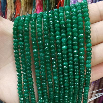 Естествен камък 3*4 мм фасетиран плосък рондел дистанционни мъниста нефрит халцедон тюркоаз лабрадорит за изработка на бижута Направи си гривна