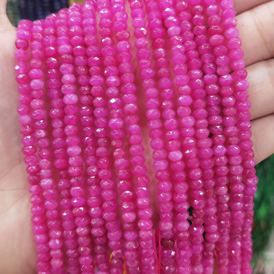 Естествен камък 3*4 мм фасетиран плосък рондел дистанционни мъниста нефрит халцедон тюркоаз лабрадорит за изработка на бижута Направи си гривна