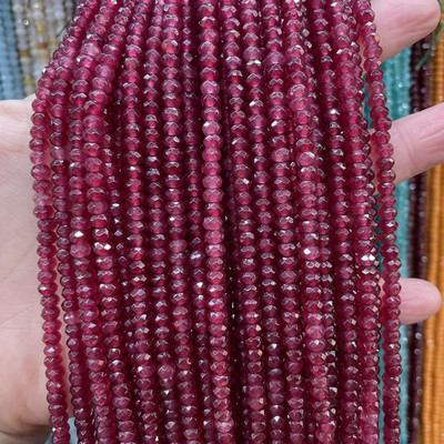 Естествен камък 3*4 мм фасетиран плосък рондел дистанционни мъниста нефрит халцедон тюркоаз лабрадорит за изработка на бижута Направи си гривна