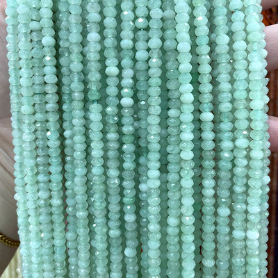 Естествен камък 3*4 мм фасетиран плосък рондел дистанционни мъниста нефрит халцедон тюркоаз лабрадорит за изработка на бижута Направи си гривна