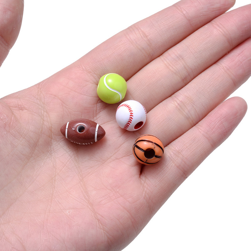 iYOE 20-100 vnt sportinio regbio teniso krepšinio karoliukai tarpikliai akrilo karoliukai, skirti apyrankėms karoliai gaminti „pasidaryk pats“ amatų papuošalų reikmenys